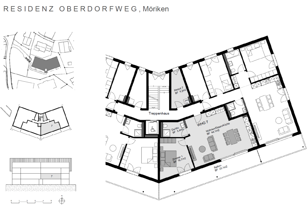 Plan Obergeschoss 2 ½-Zimmer-Wohnung 7